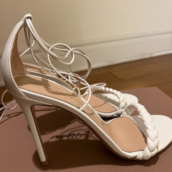 GIANVITO ROSSI leather Leomi Strappy Heels size 38 white - Picture 7 of 11